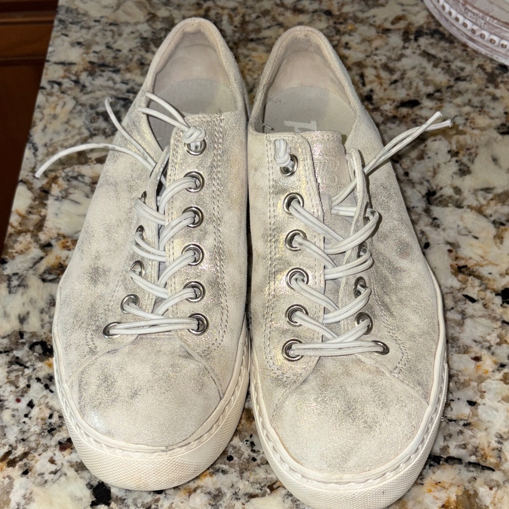 Paul Green white/silver glitter  Sneakers size (7) 9.5 US